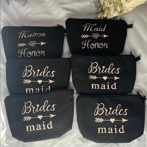 Black Bridesmaid Pouch Set